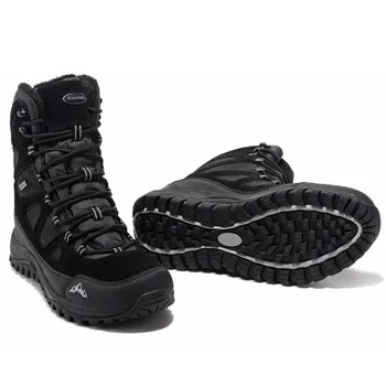 Pozimi na prostem pohodništvo škornji Moški polno nepremočljiva pravega usnja, volne linijskih sneg škornji non-slip Treking moutain čevlji za-40c